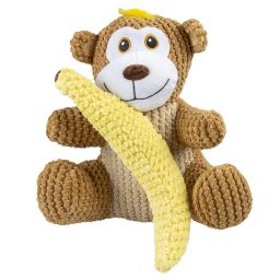 Peluche duo singe + banane S - 22x19x8cm Multicolore