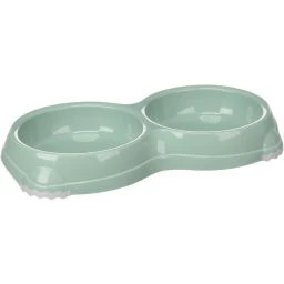 Flamingo Leno Double Gamelle pour Chat et Chien Verte 2x210ml