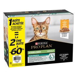 Pro Plan Adult Sterilised Maintenance Poulet Sauce 10x85g - Le Second à -60% 