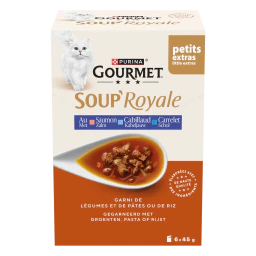 Gourmet Soup Royale Snack Humide pour Chat au Poisson 6x45g