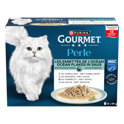 Gourmet Perle Emiettés de l'océan Aliment Humide pour Chat au Poisson 12x85g