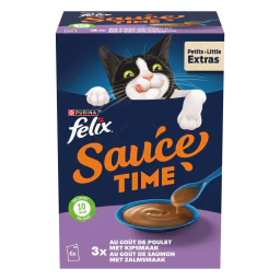 Felix Sauce Time Snack Humide pour Chat au Poulet et Saumon 6x40g