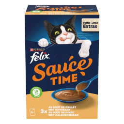 Felix Sauce Time Snack Humide pour Chat au Poulet et Dinde 6x40g
