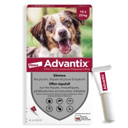 Advantix middelgrote honden 10-25kg 6 pipetten
