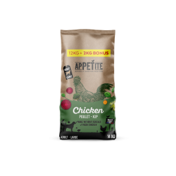 Appetite Adult Large Croquettes pour Chien avec Poulet 12+2kg Bonus