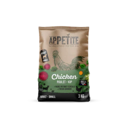 Appetite Croquettes pour Chien Sans Céréales Au Poulet (adulte/ Petit) 3kg