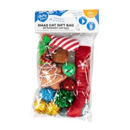 Duvo+ Sac Cadeau de Noël 10 Jouets pour Chats Multicolore 24x9x2.5cm
