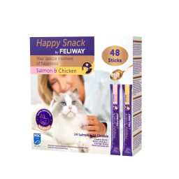 Feliway Happy Snack Crème voor Katten met Kip en Zalm 48x15g