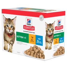 Hill's Science Plan Kitten multipack 12 sachets repas pour chaton poulet et poisson
