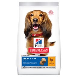 Hill's Science Plan Adult Oral Care Medium Hondenvoer Met Kip 12kg