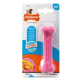 Nylabone Os Chiot Dental Rose Saveur Poulet XS