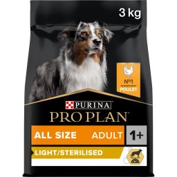 Pro Plan All Sizes Adult Light / Sterilised Optiweight - Hondenvoer - 3kg
