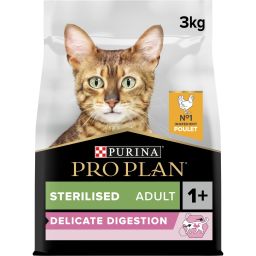 Pro Plan Delicate Digestion Adult Sterilised Croquettes pour Chat Poulet 3kg