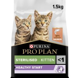 Pro Plan Healthy Start Kitten Sterilised Croquettes pour Chaton Saumon 1,5kg