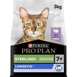Pro Plan Longevis Senior 7+ Croquettes pour Chat Dinde 3kg