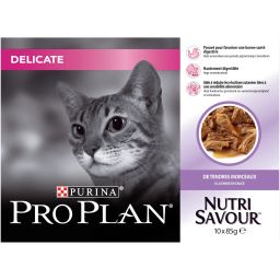 Pro Plan Nutrisavour Delicate pour Chat Adulte À La Dinde 10x85g