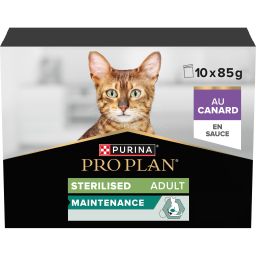 Pro Plan Maintenance Chat Stérilisé Adulte Au Canard En Sauce 10x85g
