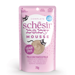 Schesir Baby Mousse Natvoer voor Kittens met Kip 12x70g