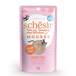 Schesir Baby Mousse Natvoer voor Kittens met Kip en Zalm 12x70g