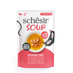 Schesir Natvoer voor Katten Zalm & Wortel in Soep 12x40g