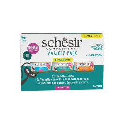 Schesir Natvoer voor Katten in Bouillon Variety Pack 6x70g