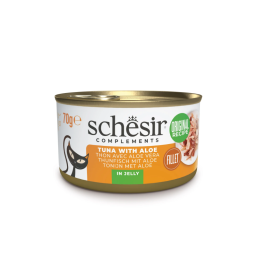 Schesir Natvoer voor Katten met Tonijn & Aloe in Gelei 12x70g