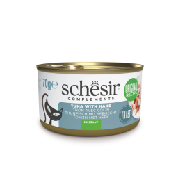 Schesir Natvoer voor Katten met Tonijn & Heek in Gelei 12x70g