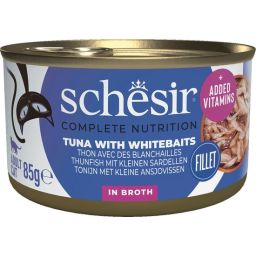 Schesir C&B Natvoer voor Katten met Tonijn & Ansjovis in Bouillon 12x85g
