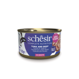 Schesir C&B Natvoer voor Katten met Tonijn & Rund in Bouillon 12x85g