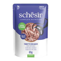 Schesir C&B Natvoer voor Katten met Tonijn & Rund in Gelei 12x85g