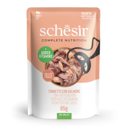 Schesir C&B Natvoer voor Katten met Tonijn & Zalm in Gelei 12x85g