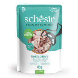 Schesir C&B Natvoer voor Katten met Tonijn & Goudbrasem in Gelei 12x85g