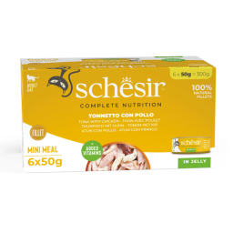 Schesir C&B Natvoer voor Katten met Tonijn & Kip in Gelei 6x50g