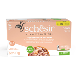 Schesir C&B Natvoer voor Katten met Tonijn & Zalm in Gelei 6x50g