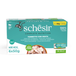 Schesir C&B Natvoer voor Katten met Tonijn & Goudbrasem in Gelei 6x50g