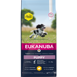Eukanuba Growing Croquettes pour Chiot Moyen 15+3kg Gratis