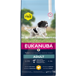 Eukanuba Active Adult Croquettes pour Chiens Moyens 15+3kg Gratis