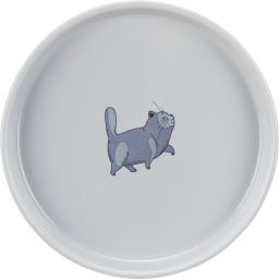 Trixie Voer/waterbak plat en breed kat 0,6 l/ø 23 cm grijs