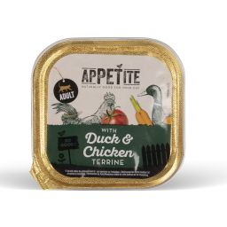 Appetite Barquettes Terrine pour Chat Adulte au Canard Et De Poulet 100g