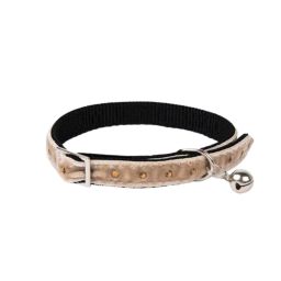 Collier Chat Strass Beige