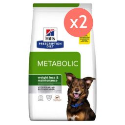 Lot de 2 sacs Hill's Prescription Diet Metabolic croquettes pour chien au poulet 12Kg