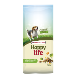 Happy Life Adult Dinner Croquettes Pour Chiens Au Poulet 15kg