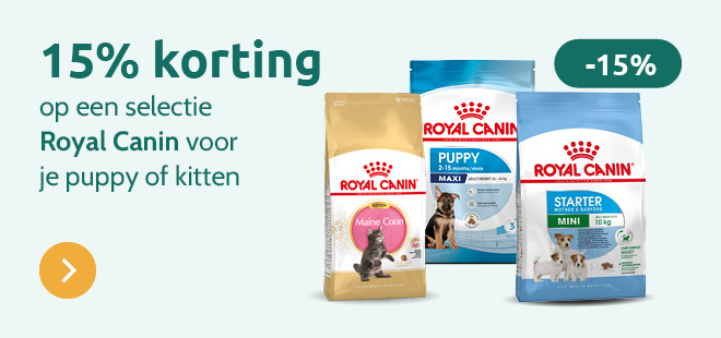 -15% op Royal Canin voor Puppy's & Kittens